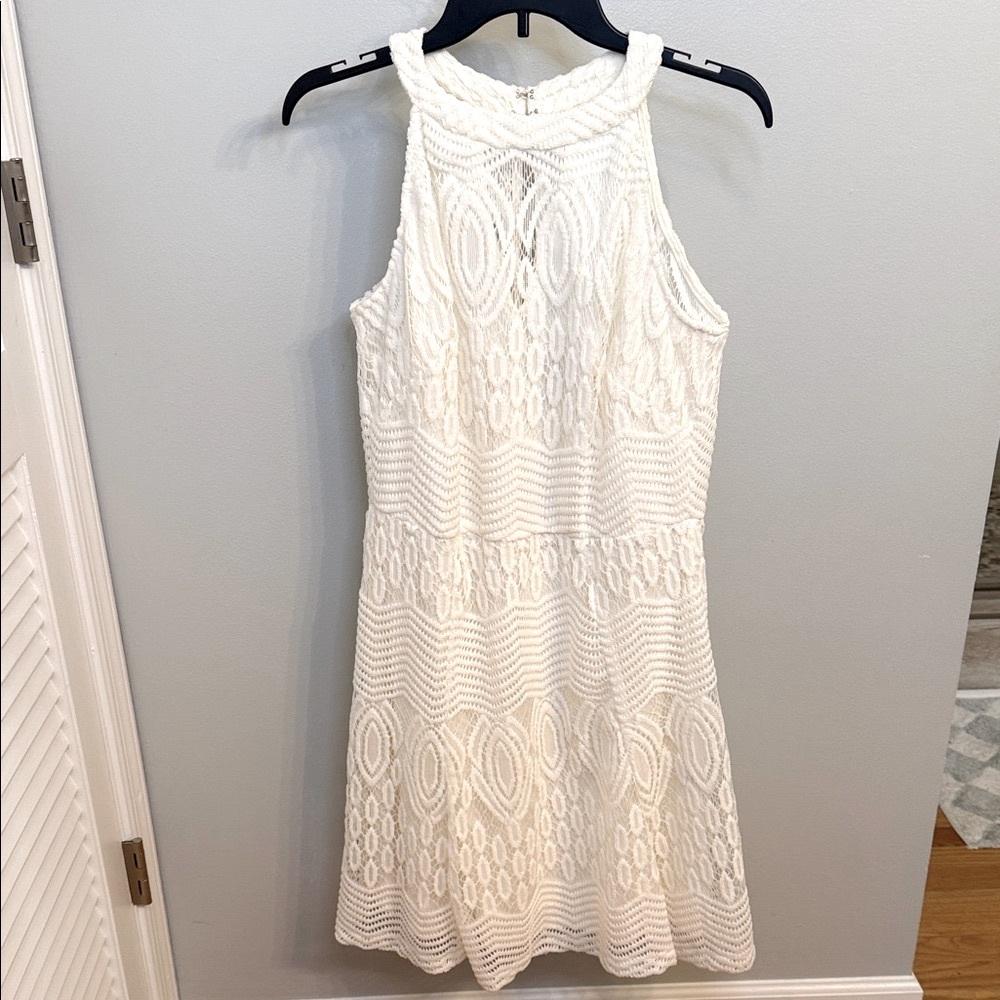 Dress Barn White Lace Halter Dress